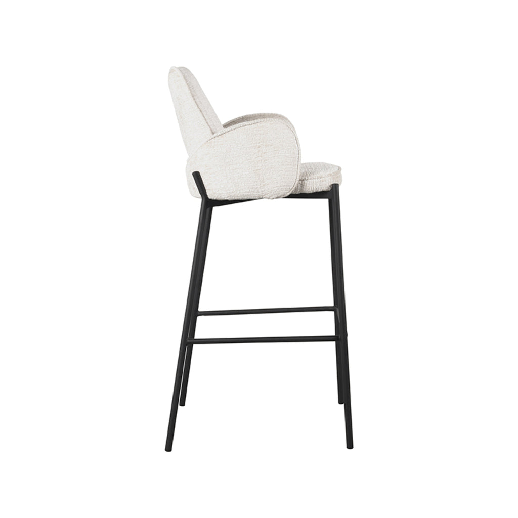 LABEL51 Barkruk Joni - Beige - Fluweel - Zithoogte 78 cm