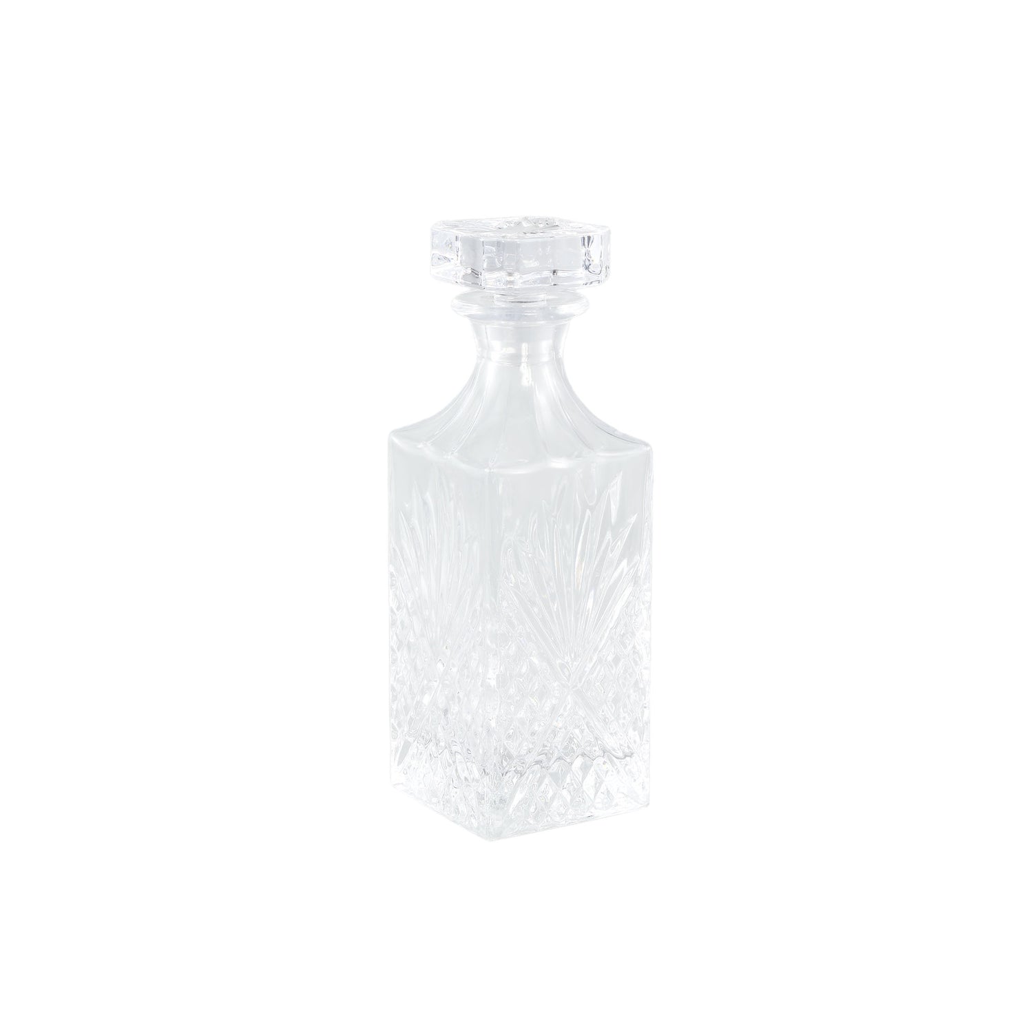 Glass Crystal Clear Square Whisky Bottle