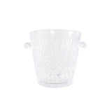 Glass Crystal Clear Round Ice Bucket