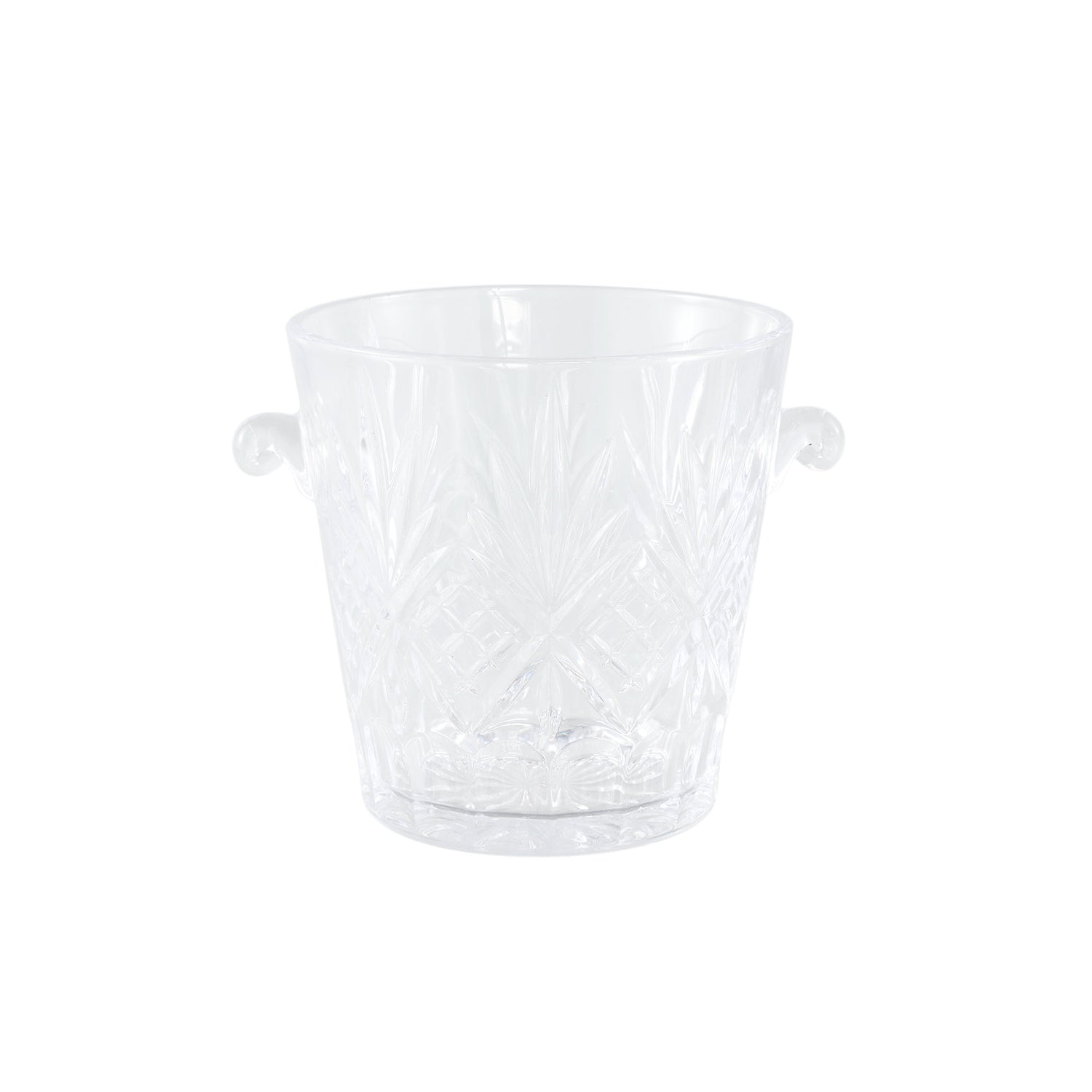 Glass Crystal Clear Round Ice Bucket