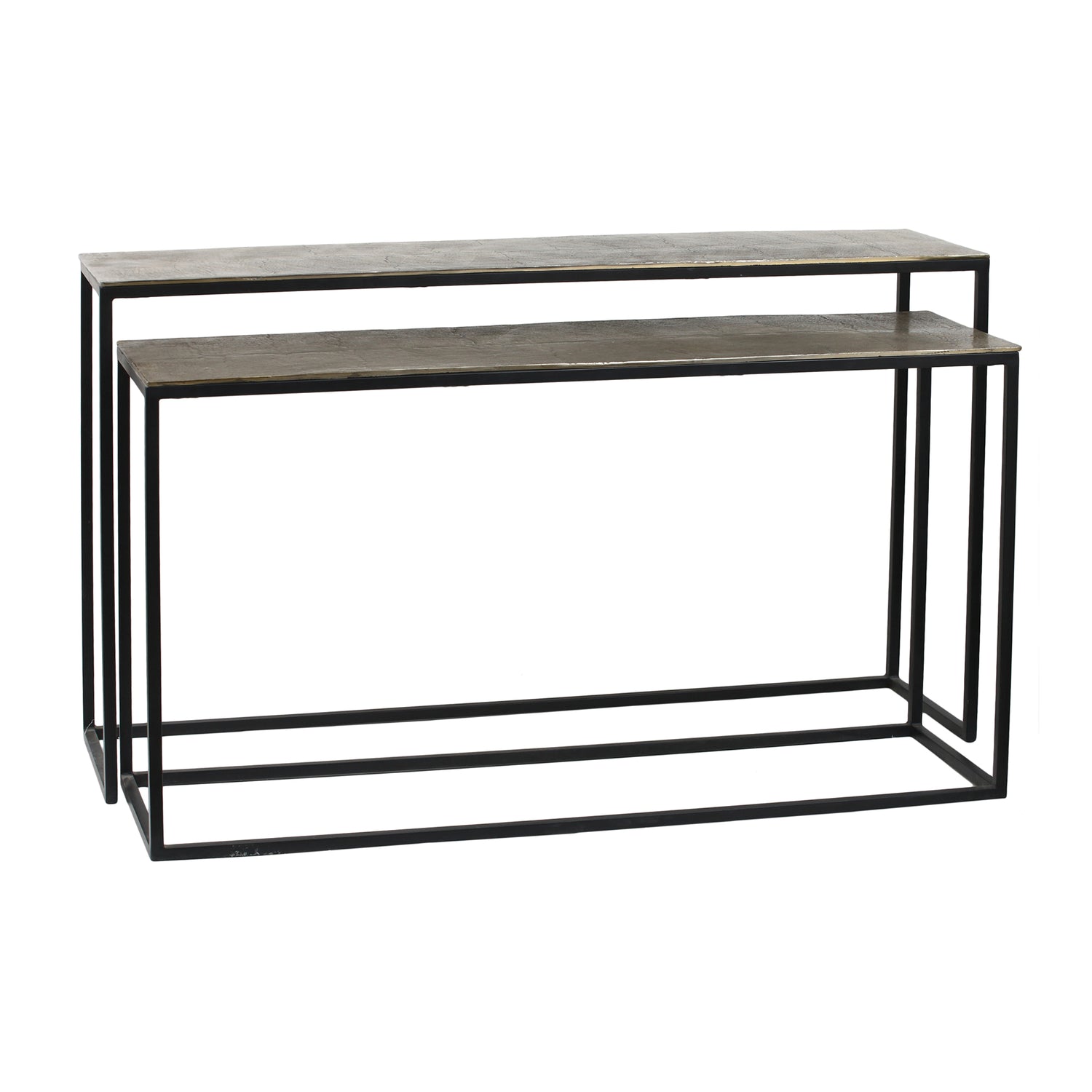 Kae Gold Alu Black Iron Rectangular Sidetable Sv2