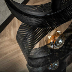 Vloerlamp met 3 lampen ring geperforeerd - 40x30x122 cm - Charcoal