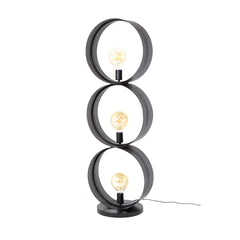 Vloerlamp met 3 lampen ring geperforeerd - 40x30x122 cm - Charcoal