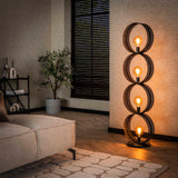 Vloerlamp 4L Ring Geperforeerd - 40x30x162 cm - Charcoal