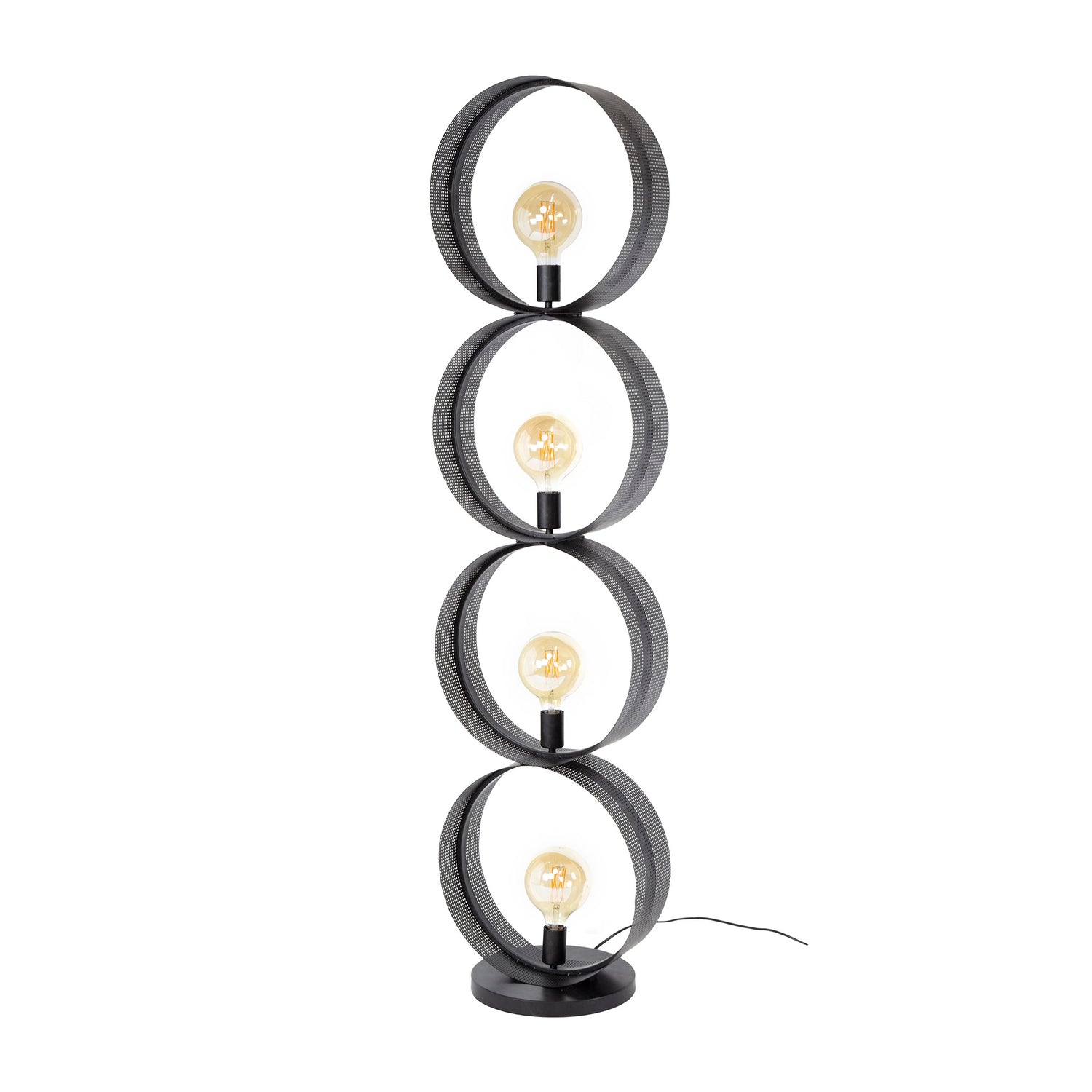Vloerlamp 4L Ring Geperforeerd - 40x30x162 cm - Charcoal