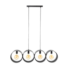Hanglamp met 4 lampen ring geperforeerd - 120x15x150 cm - Charcoal
