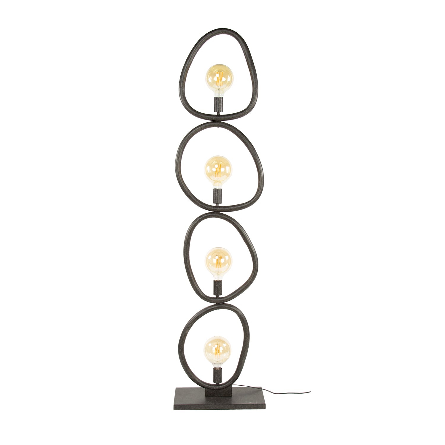 Vloerlamp Pebble met 4 lampen - 40x20x165 cm - Artic Zwart