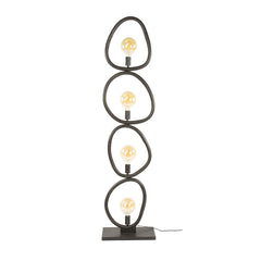Vloerlamp Pebble met 4 lampen - 40x20x165 cm - Artic Zwart