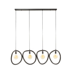 Hanglamp met 4 Lampen Pebble - 140x8x150 cm - Artic Zwart