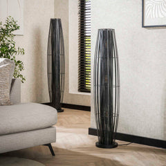 Vloerlamp 120 3L Cylinder Mesh - 27x27x120 cm - Charcoal