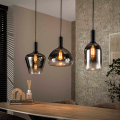 Hanglamp met 3 Lampen Zenith Mix - 105x28x150 cm - Artic Zwart