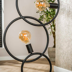 Vloerlamp Loop met 3 lampen - 44x30x140 cm - Artic Zwart