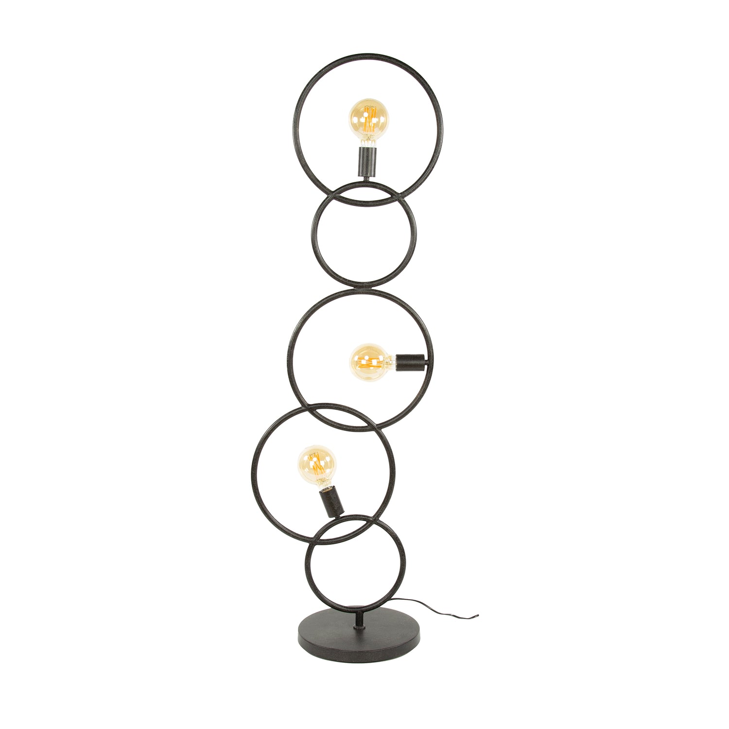 Vloerlamp Loop met 3 lampen - 44x30x140 cm - Artic Zwart