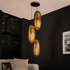Hanglamp met 3 Lampen cosmic getrapt - 45x45x180 cm - Brons Antiek