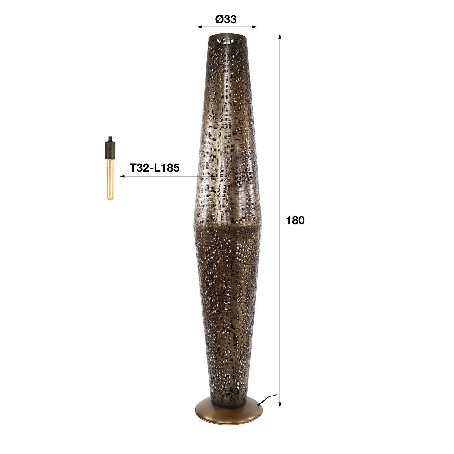 Vloerlamp met 5 lampen cosmic - 180x33x33 cm - Brons Antiek