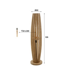 Vloerlamp 1L Orbit - 105x22x22 cm - Mango Naturaal