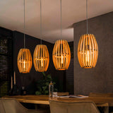 Hanglamp met 4 Lampen Orbit - 135x25x150 cm - Naturel - Mango