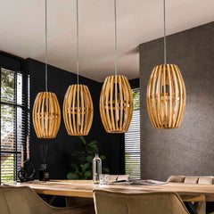 Hanglamp met 4 Lampen Orbit - 135x25x150 cm - Naturel - Mango