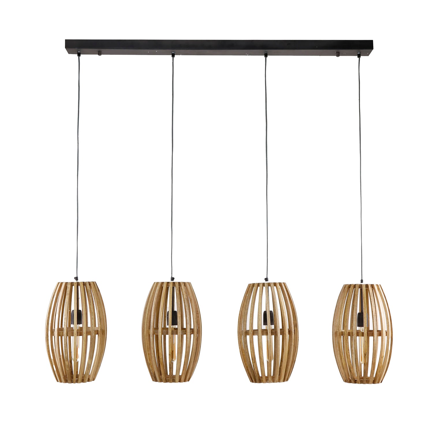 Hanglamp met 4 Lampen Orbit - 135x25x150 cm - Naturel - Mango