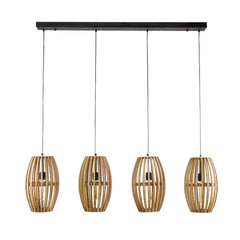Hanglamp met 4 Lampen Orbit - 135x25x150 cm - Naturel - Mango