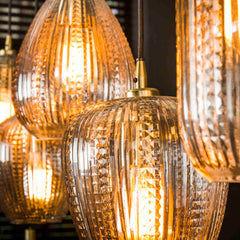 Hanglamp met 5 Lampen Diamond Grain Mix - 120x20x150 cm - Diamond - Glas