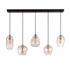 Hanglamp met 5 Lampen Diamond Grain Mix - 120x20x150 cm - Diamond - Glas