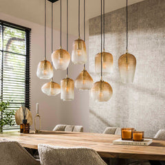 Hanglamp met 9 Lampen Dot Pattern - 120x40x150 cm - Amber - Glas