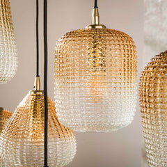 Hanglamp met 9 Lampen Dot Pattern - 120x40x150 cm - Amber - Glas