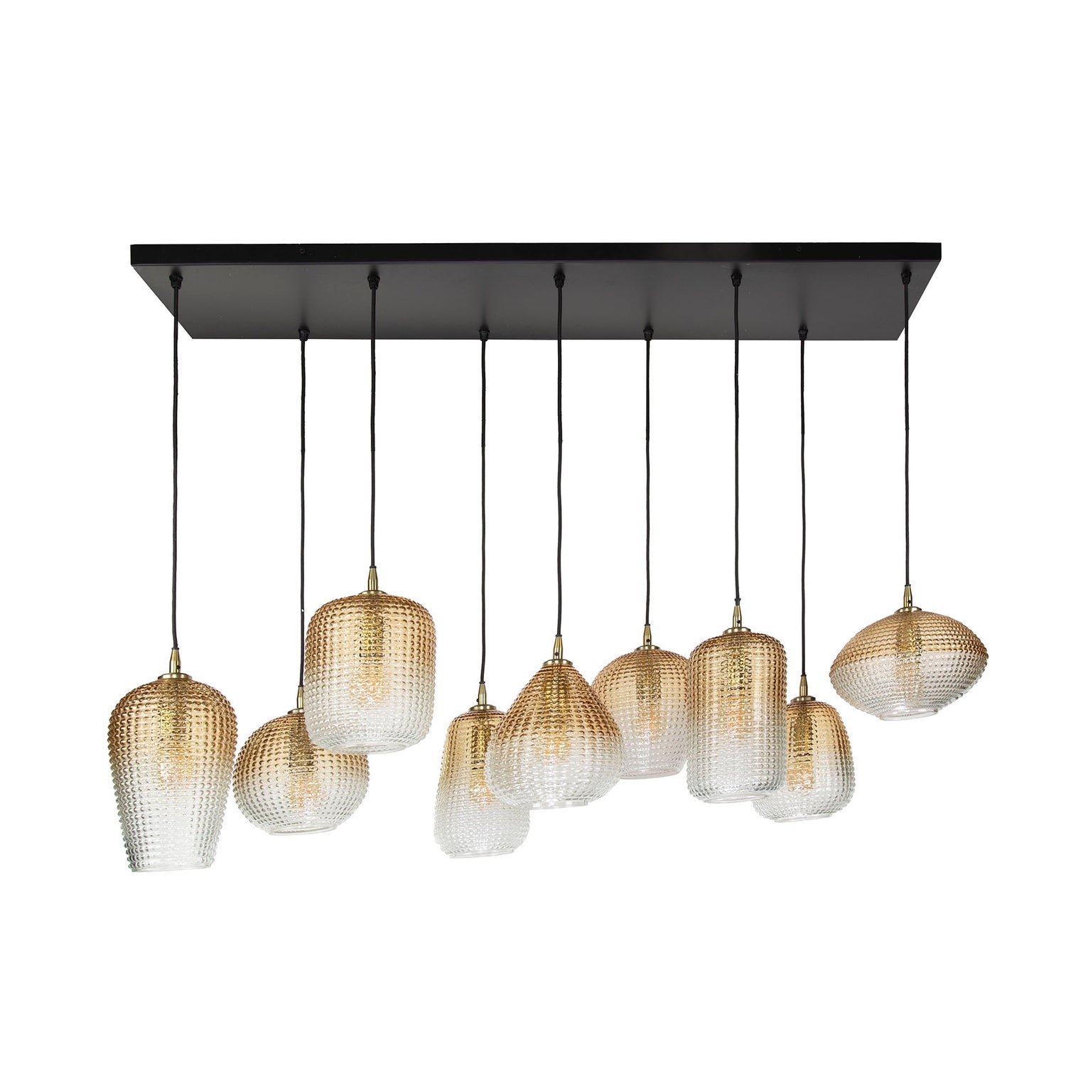 Hanglamp met 9 Lampen Dot Pattern - 120x40x150 cm - Amber - Glas