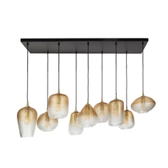 Hanglamp met 9 Lampen Dot Pattern - 120x40x150 cm - Amber - Glas