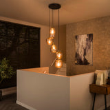 Hanglamp met 5 lampen Patch Pattern Getrapt - 40x40x180 cm - Diamond - Glas