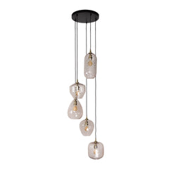 Hanglamp met 5 lampen Patch Pattern Getrapt - 40x40x180 cm - Diamond - Glas