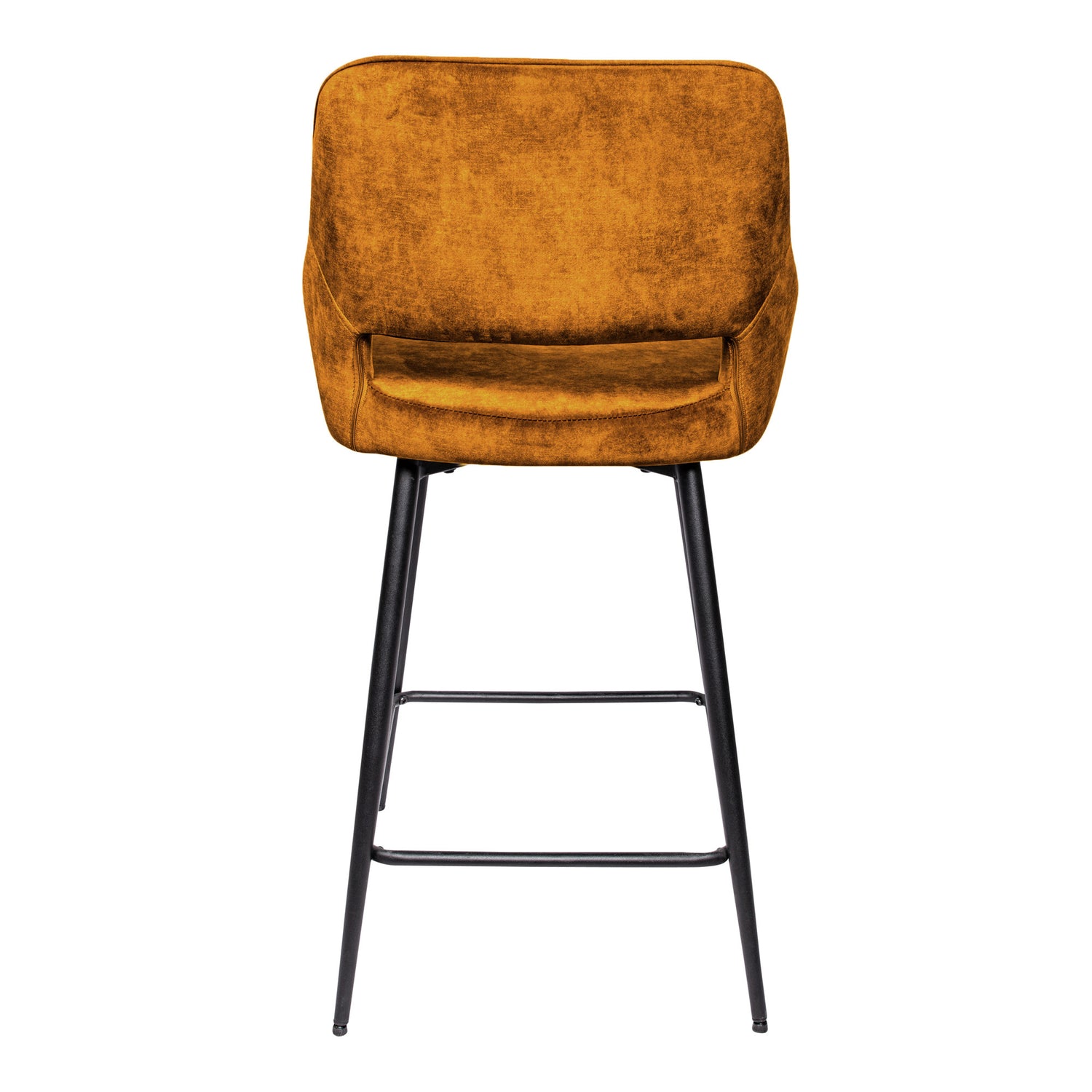 Fal LOW Velvet Rust Bar Stool Black Metal Leg (set of 2)