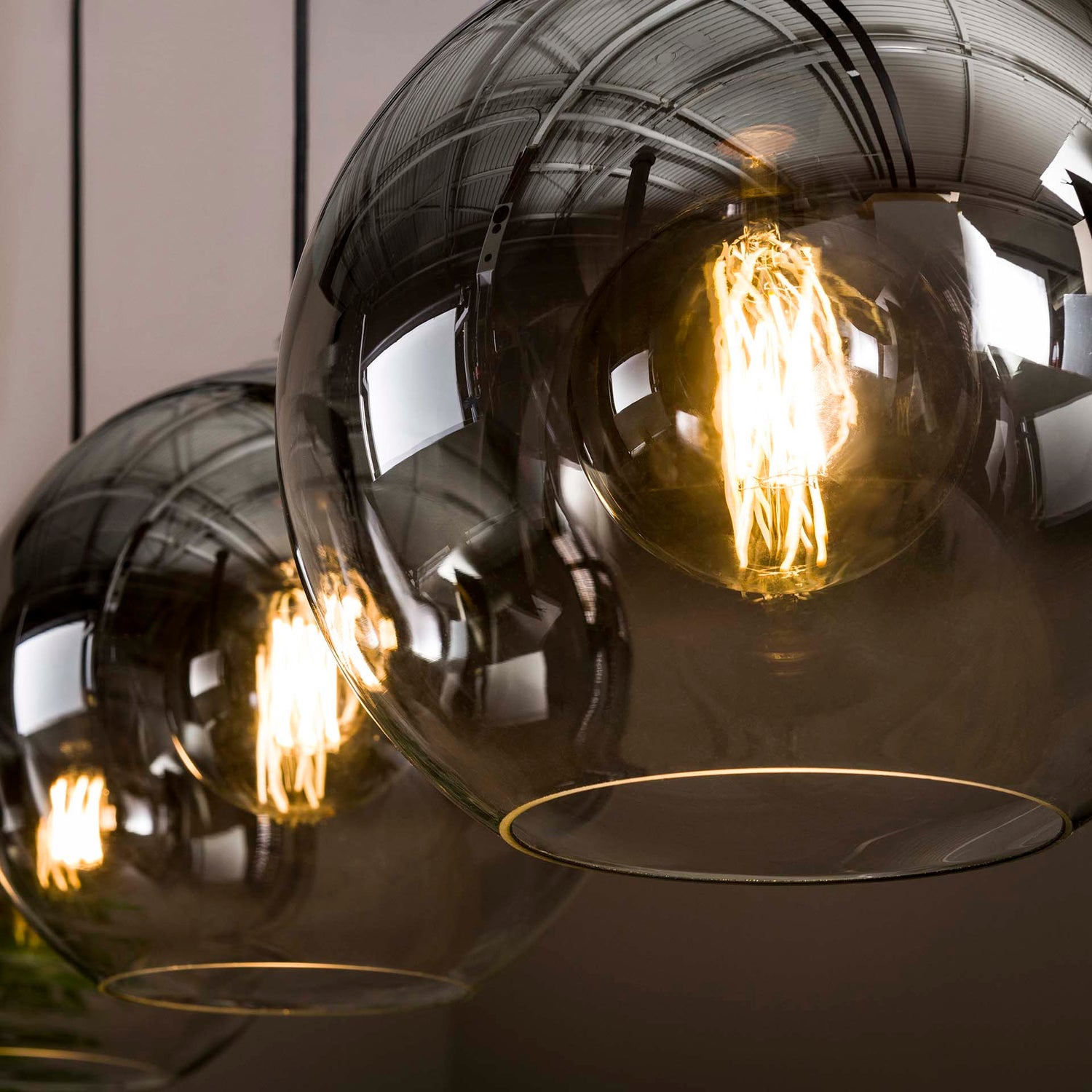 Hanglamp met 3 lampen bubble shaded - 115x29x150 cm - Oud Zilver