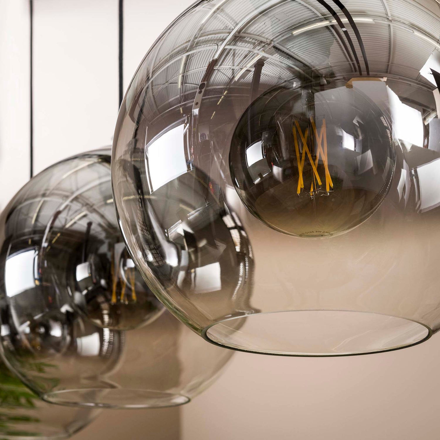 Hanglamp met 3 lampen bubble shaded - 115x29x150 cm - Oud Zilver
