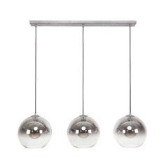 Hanglamp met 3 lampen bubble shaded - 115x29x150 cm - Oud Zilver