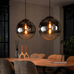 Hanglamp met 2 Lampen Bubble Shaded XL - 110x40x150 cm - Artic Zwart