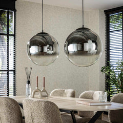 Hanglamp met 2 Lampen Bubble Shaded XL - 110x40x150 cm - Artic Zwart