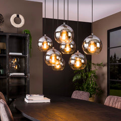 Hanglamp met 7 Lampen Bubble Shaded - 40x110x150 cm - Oud Zilver