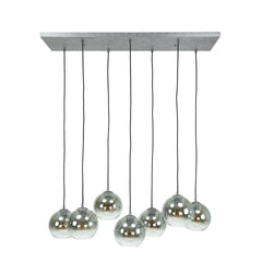 Hanglamp met 7 Lampen Bubble Shaded - 40x110x150 cm - Oud Zilver