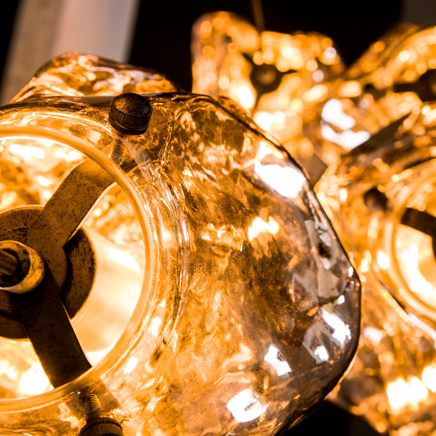 Hanglamp met 5 Lampen Rock Getrapt - 50x50x150 cm - Chromed - Glas