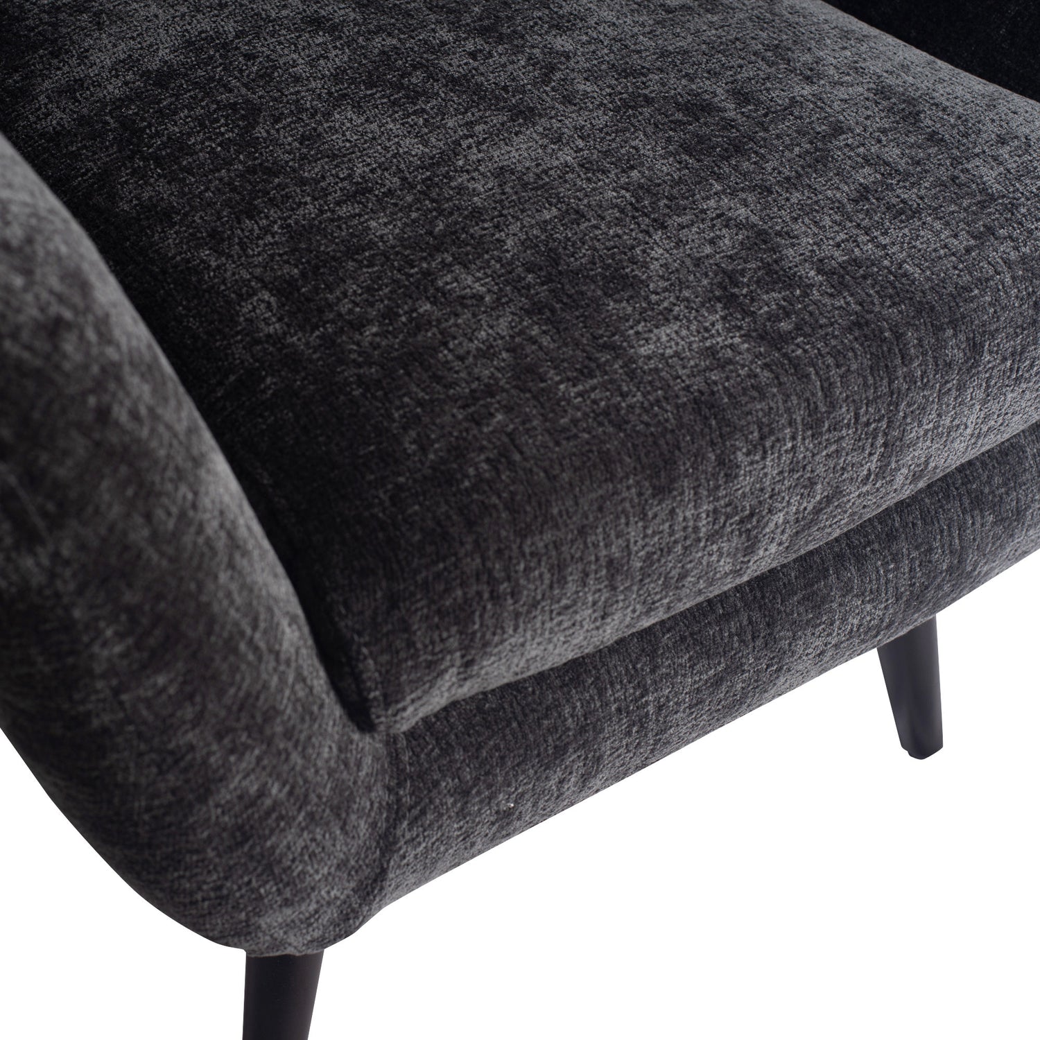 Donny Anthracite Fauteuil Black Wooden Legs