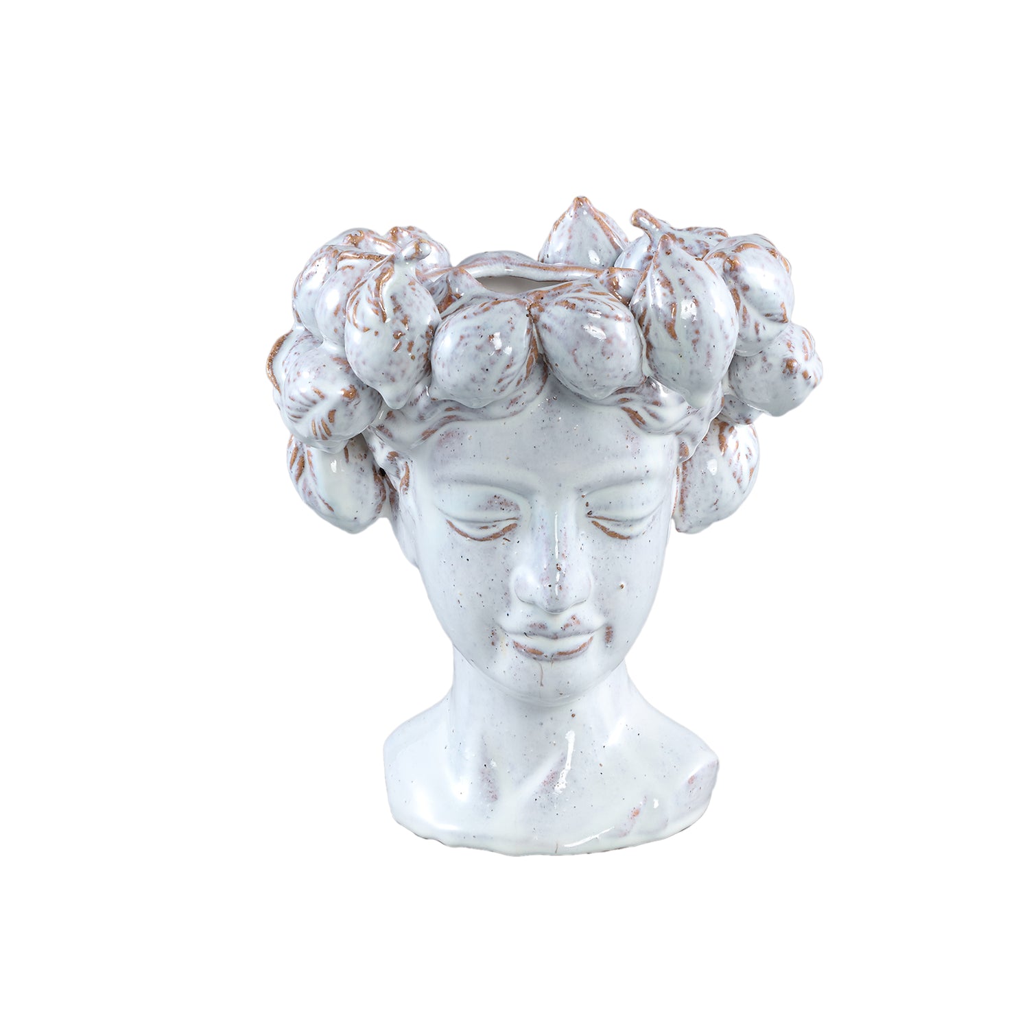 Alani White Glazed Ceramic Statue Of Women Head B