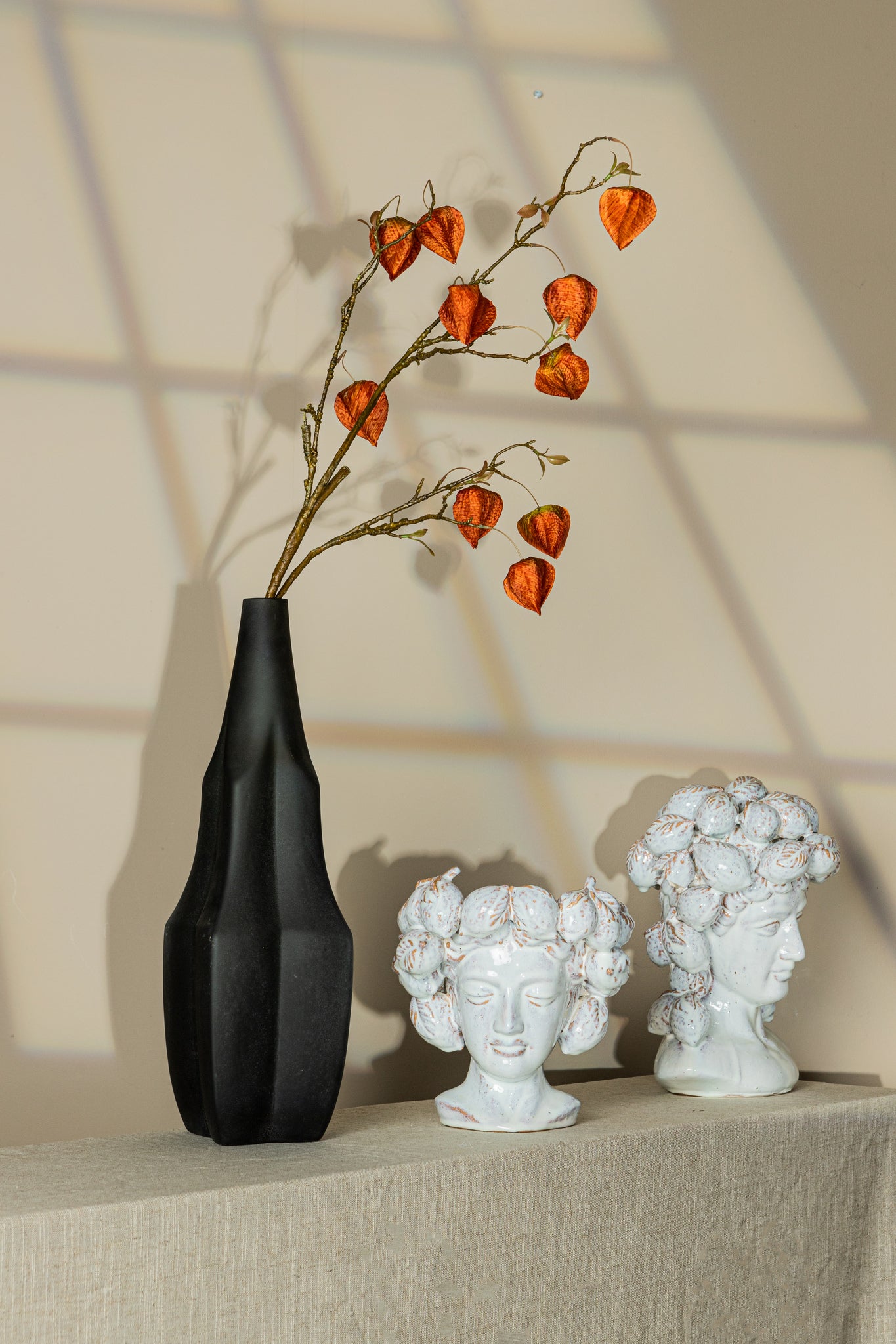 Alani White Glazed Ceramic Statue Of Women Head B