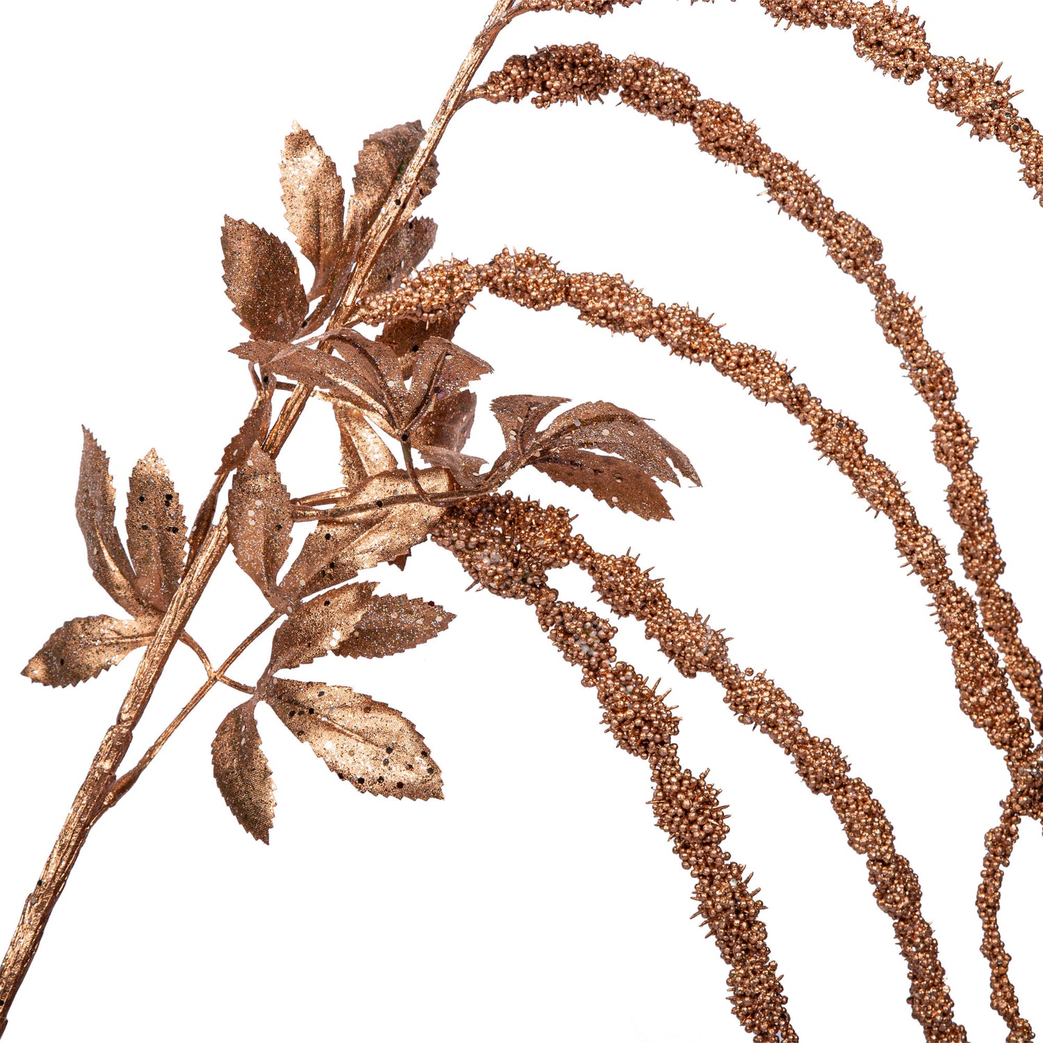 Twig Plant Copper Glitter Amaranthus Spray