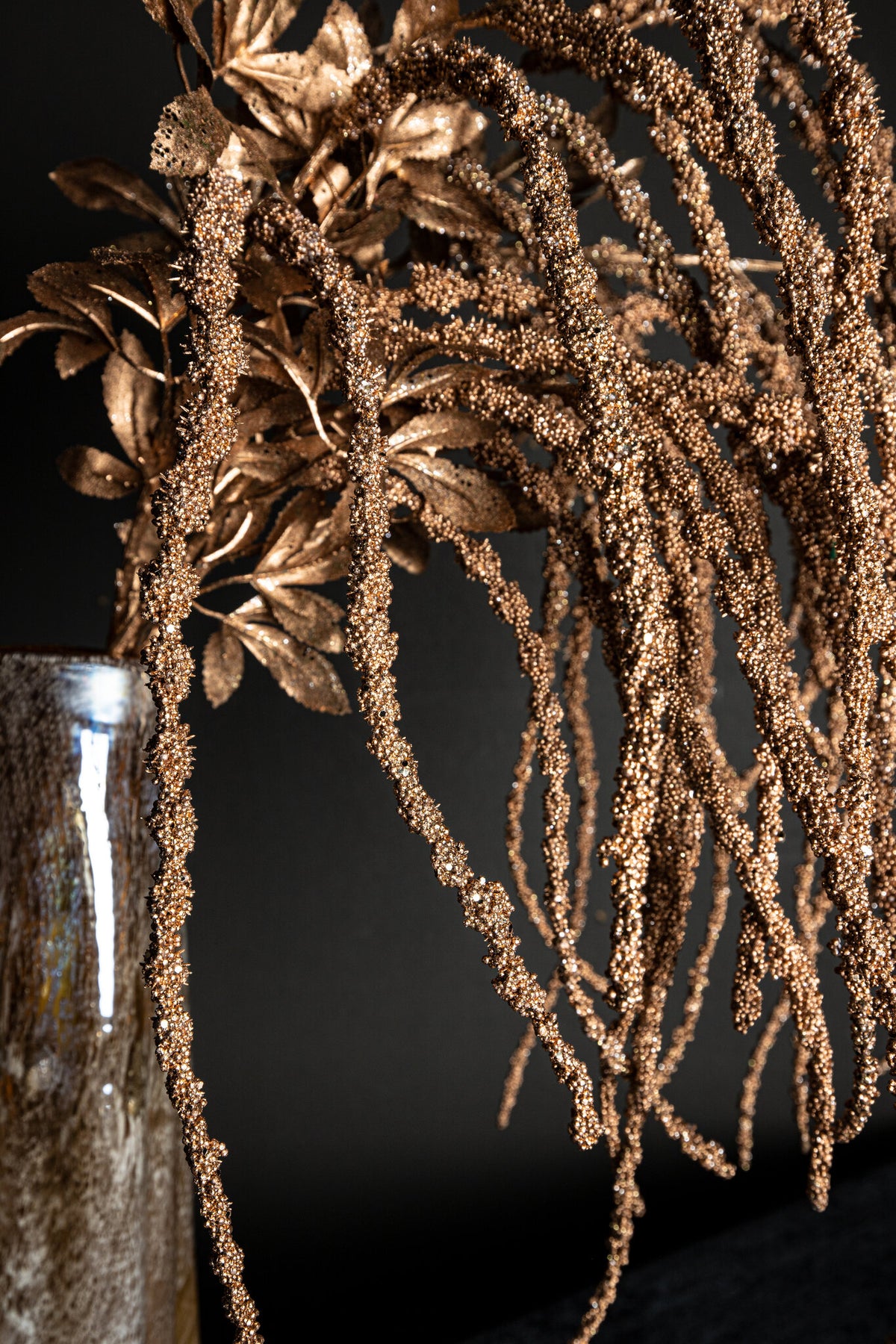 Twig Plant Copper Glitter Amaranthus Spray