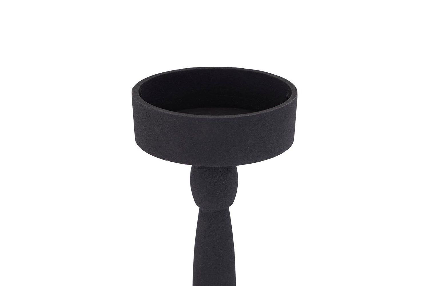 Zival Black Casted Alu Candleholder Round High