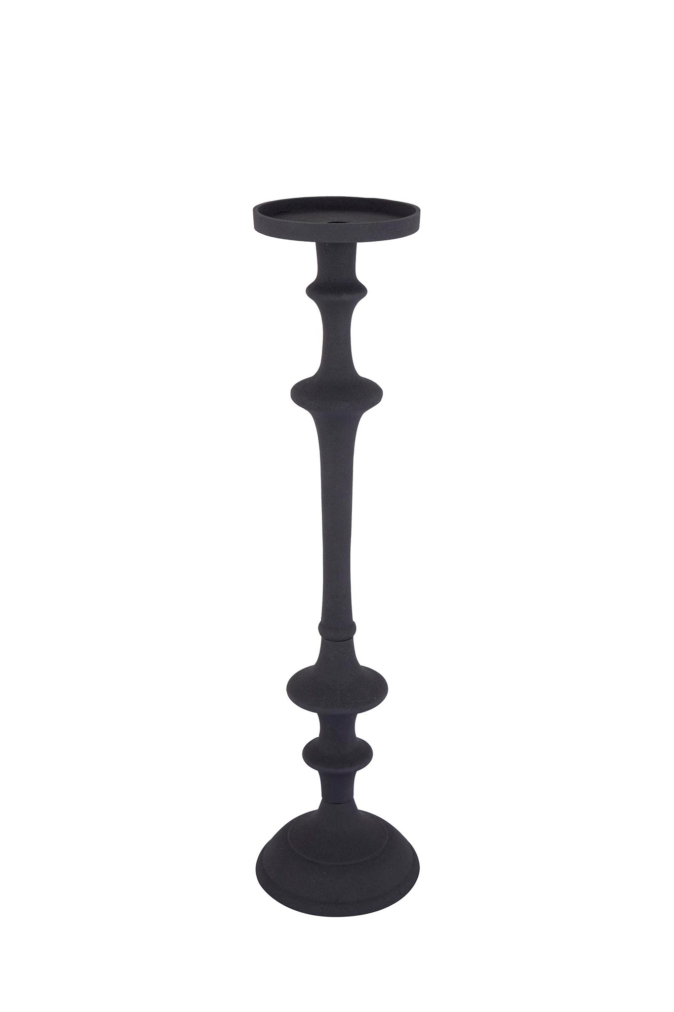 Yourney Black Casted Alu Candleholder Round High