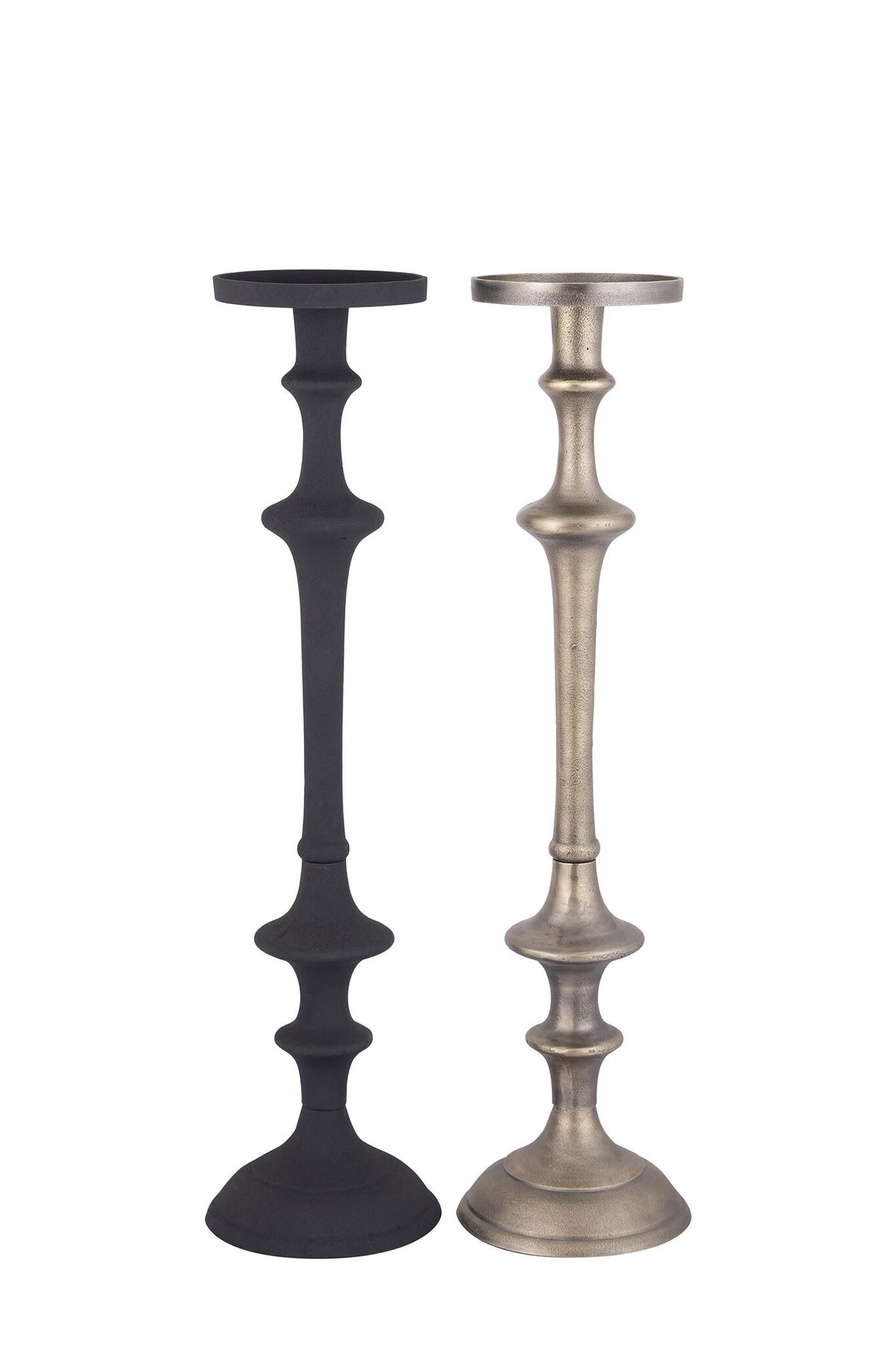 Yourney Brass Casted Alu Candleholder Round High