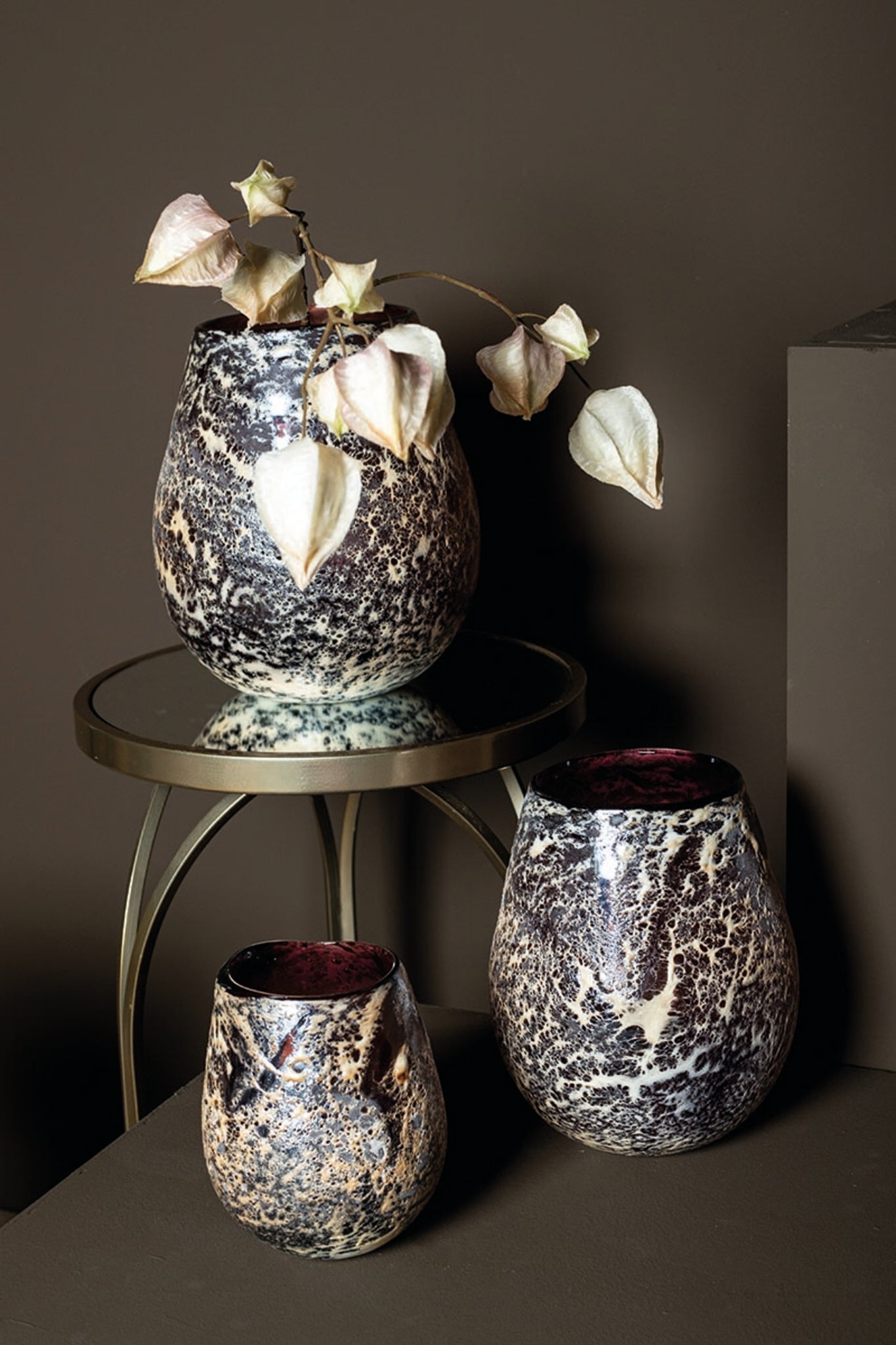 Jice Red Glass Rough Finish Stormlight Round S